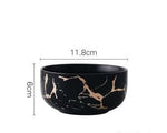Best Gold Marble Glazes Ceramic Party Tableware Set Porcelain Breakfast Plates Dishes Noodle Bowl Coffee Mug Cup For Decoration Marie Antonette 400ml Black Bowl 