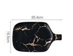 Best Gold Marble Glazes Ceramic Party Tableware Set Porcelain Breakfast Plates Dishes Noodle Bowl Coffee Mug Cup For Decoration Marie Antonette 25.4cm Black Plate 