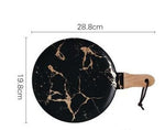 Best Gold Marble Glazes Ceramic Party Tableware Set Porcelain Breakfast Plates Dishes Noodle Bowl Coffee Mug Cup For Decoration Marie Antonette 28.8cm Black Plate 