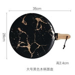 Best Gold Marble Glazes Ceramic Party Tableware Set Porcelain Breakfast Plates Dishes Noodle Bowl Coffee Mug Cup For Decoration Marie Antonette 35cm Black Plate 
