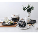 Best Gold Marble Glazes Ceramic Party Tableware Set Porcelain Breakfast Plates Dishes Noodle Bowl Coffee Mug Cup For Decoration Marie Antonette 