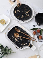 Best Gold Marble Glazes Ceramic Party Tableware Set Porcelain Breakfast Plates Dishes Noodle Bowl Coffee Mug Cup For Decoration Marie Antonette 