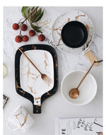 Best Gold Marble Glazes Ceramic Party Tableware Set Porcelain Breakfast Plates Dishes Noodle Bowl Coffee Mug Cup For Decoration Marie Antonette 
