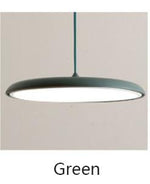 Modern Disk Pendant Marie Antonette Green Warm white LED dia25cm