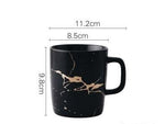 Best Gold Marble Glazes Ceramic Party Tableware Set Porcelain Breakfast Plates Dishes Noodle Bowl Coffee Mug Cup For Decoration Marie Antonette Black Mug 