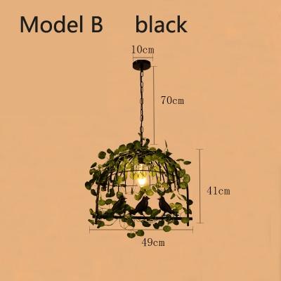 Whimsical Bird Cage Pendant Marie Antonette B black With 220V ST64 bulb 