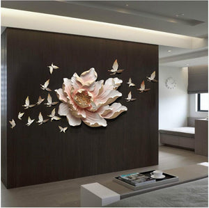 3D Flower+Butterfly Resin Wall Decor Marie Antonette 