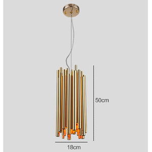 Olivia Chandelier Aluminum Alloy Tube Suspension Luminaire Marie Antonette Diameter 18xH50cm (7.09"x19.69") Warm white 