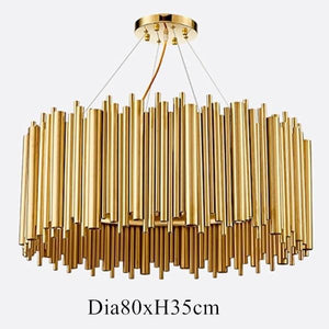 Olivia Chandelier Aluminum Alloy Tube Suspension Luminaire Marie Antonette Diameter 80xH35cm (31.50"x13.78") Warm white 