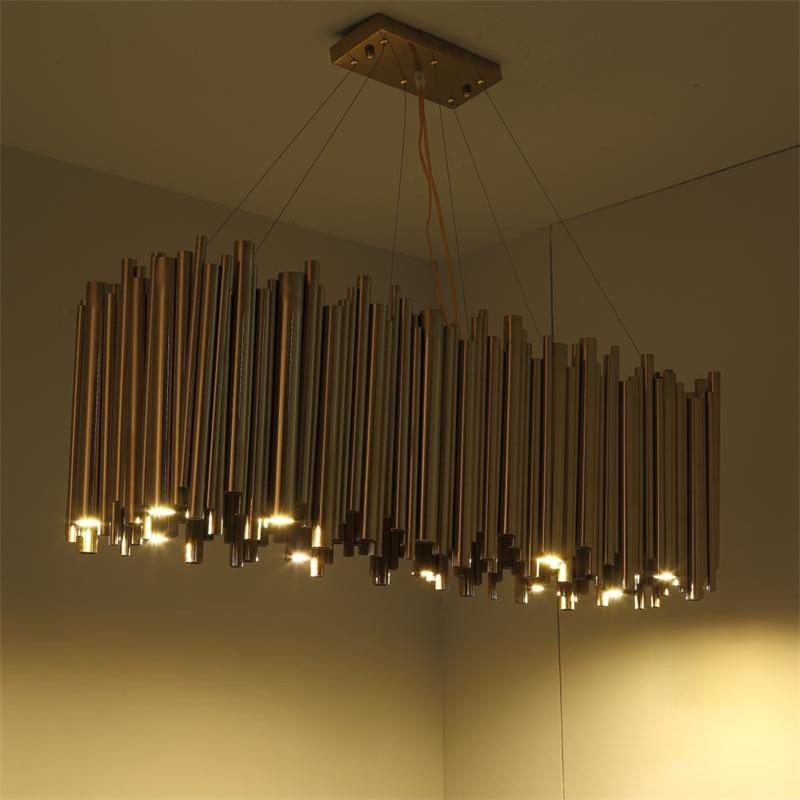 Olivia Chandelier Aluminum Alloy Tube Suspension Luminaire Marie Antonette 