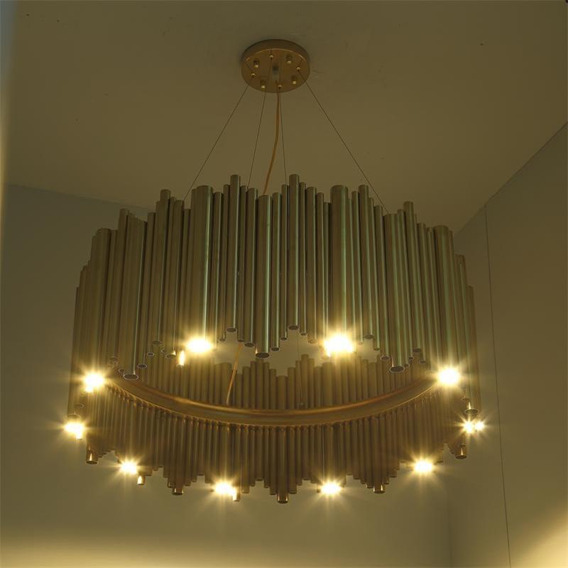 Olivia Chandelier Aluminum Alloy Tube Suspension Luminaire Marie Antonette 