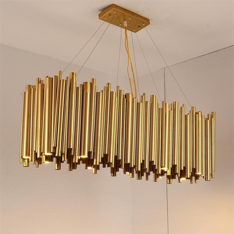 Olivia Chandelier Aluminum Alloy Tube Suspension Luminaire Marie Antonette 