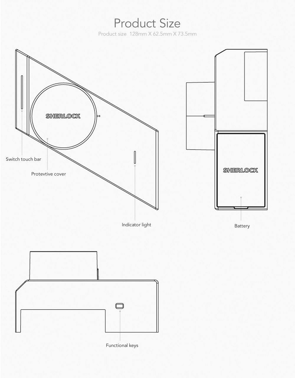 Sherlock Fingerprint + Password Smart Door Lock Marie Antonette 