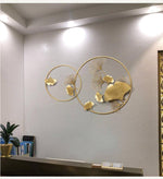 New Chinese Wall Wrought Iron Ginkgo Biloba Home Decoration Crafts Creative Wall Hanging Sofa Background Mural Ornament Decor Marie Antonette 