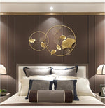 New Chinese Wall Wrought Iron Ginkgo Biloba Home Decoration Crafts Creative Wall Hanging Sofa Background Mural Ornament Decor Marie Antonette 