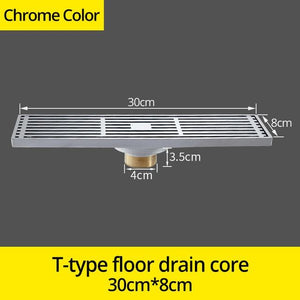 Euro Antique Brass Art Carved Floor Drain Marie Antonette Chrome 8030L-T 