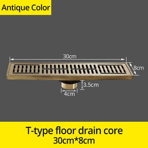 Euro Antique Brass Art Carved Floor Drain Marie Antonette Antique 8052F-T 