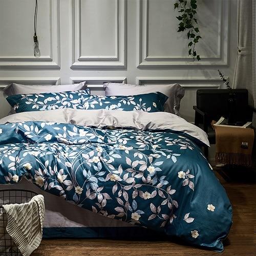 Spring Leaves Marie Antonette bedding set 2 Queen size 4pcs Flat sheet style