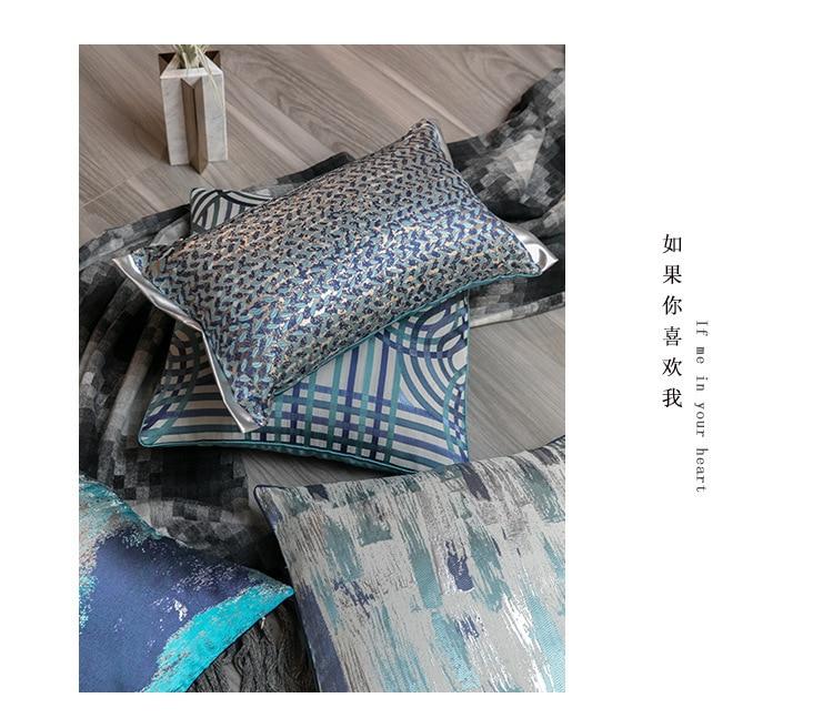 50x30/45x45cm luxury blue grey jacquard pillowcase cushion cover decorative sofa abstract geometric throw pillow cover backrest marie antonette 