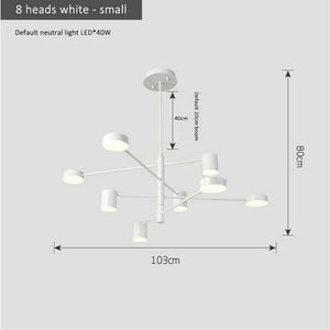 Observateur Chandelier Marie Antonette 8 Lights White Small 