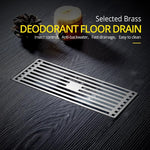 Drains Chrome Brass Bathroom Linear Shower 8*20cm Floor Drain Wire Strainer Art Carved Cover Waste Drain Bathroom Fitting B8029 Marie Antonette 