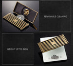 Drains Chrome Brass Bathroom Linear Shower 8*20cm Floor Drain Wire Strainer Art Carved Cover Waste Drain Bathroom Fitting B8029 Marie Antonette 