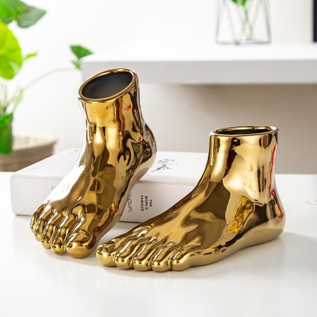 2PCS/Set Sculptural Nordic Vase Foot Ornaments Marie Antonette Gold 2 Pcs 