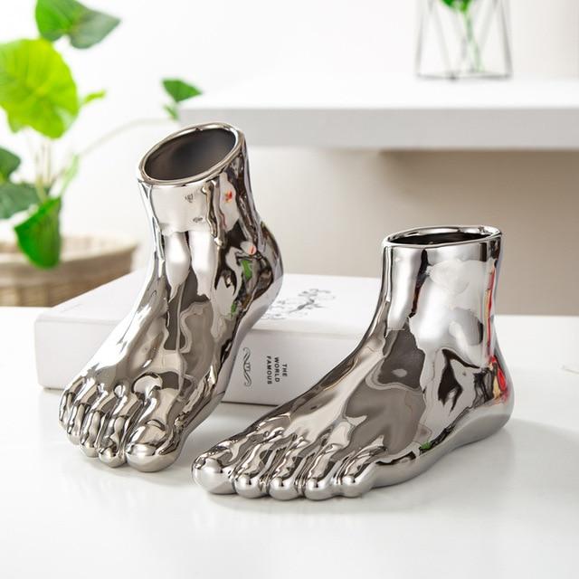 2PCS/Set Sculptural Nordic Vase Foot Ornaments Marie Antonette Silver 2 Pcs 