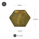 Nordic Geometric Gold Metal Trays Marie Antonette S-hexagon 