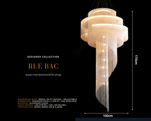 Rue Bac Chandelier Marie Antonette Dia100xH170cm | ( D39.37” H66.93”) 3000Kelvin silver chain