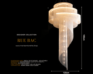 Rue Bac Chandelier Marie Antonette Dia120xH180cm | (D47.24”x H70.87”) 3000Kelvin silver chain